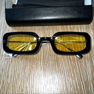 WeWoreWhat Black and Yellow Backyard Sunglasses